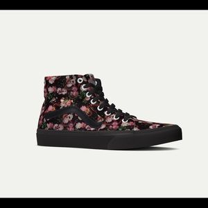 VANS custom made with snakes and flower details